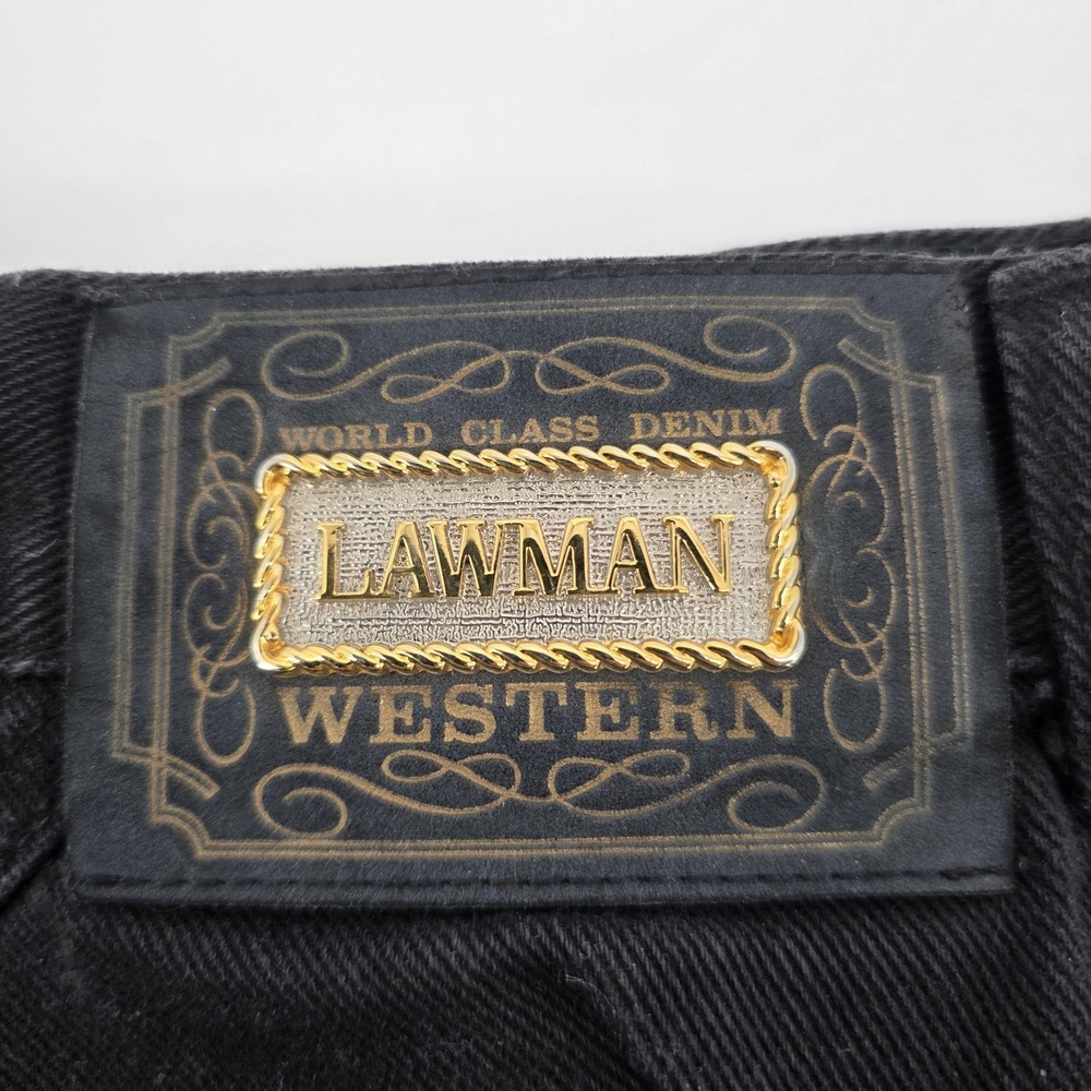 Lawman Western High Rise 24x34‎ Denim Black Womens 5 Rodeo Vintage Side Buttons